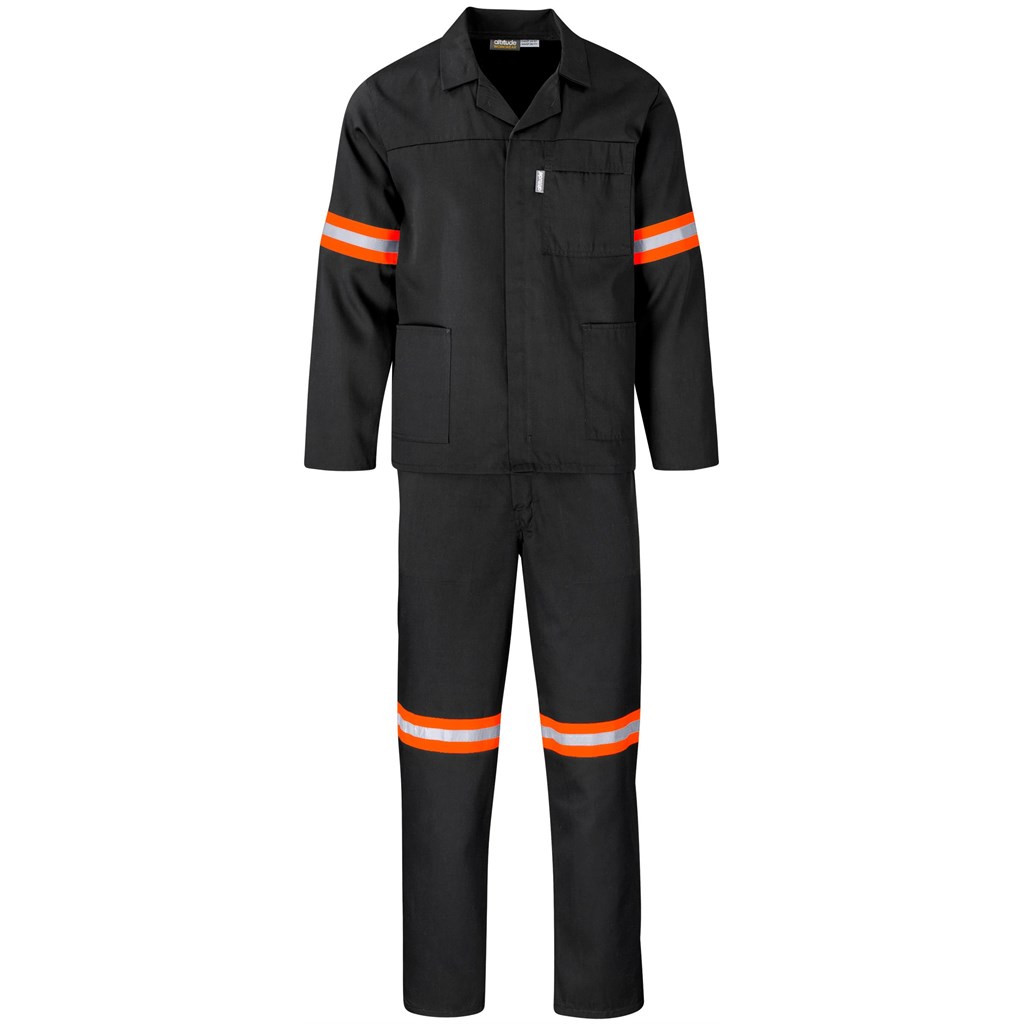 Trade Polycotton Conti - Suit Reflective Arms, Legs & Back - Orange Tape - Image 7