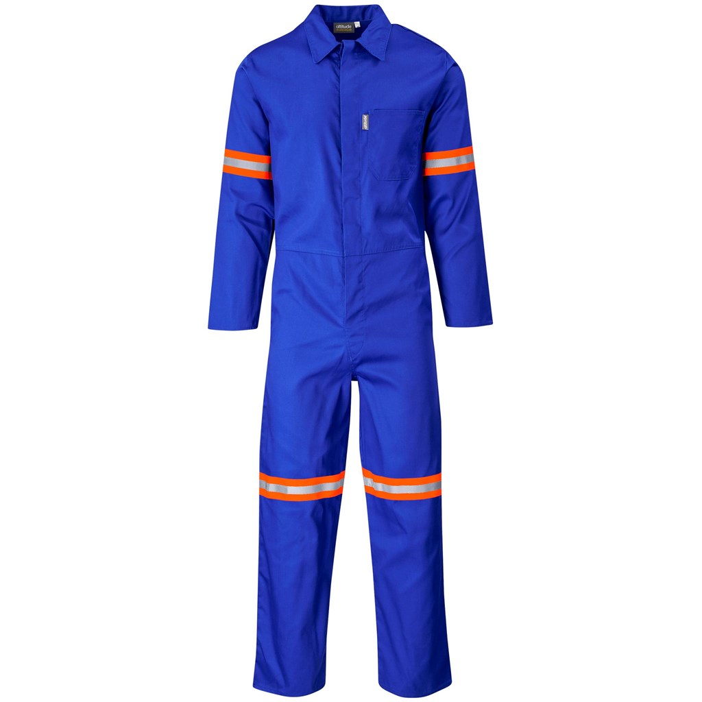 Safety Polycotton Boiler Suit - Reflective Arms Legs & Back - Orange Tape - Image 8