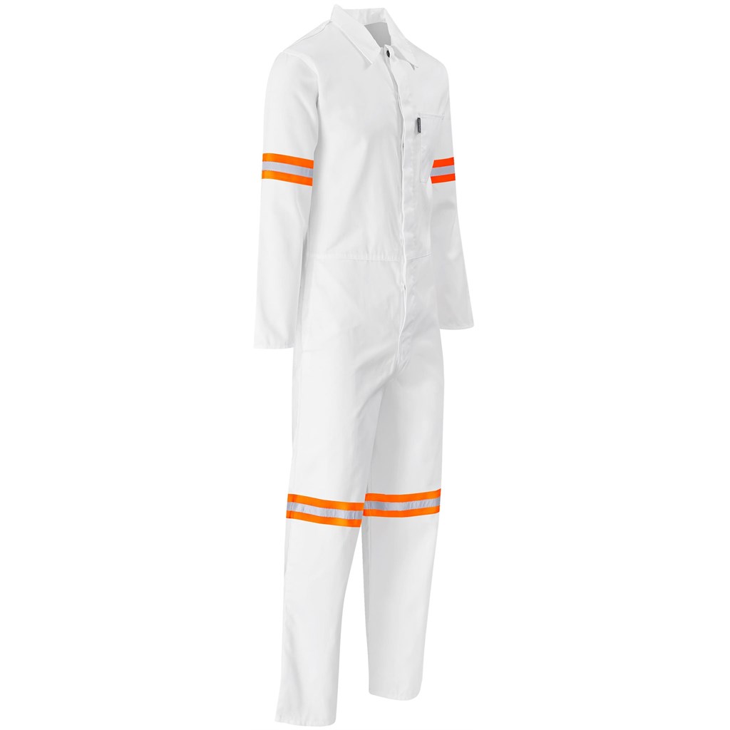 Safety Polycotton Boiler Suit - Reflective Arms Legs & Back - Orange Tape - Image 12