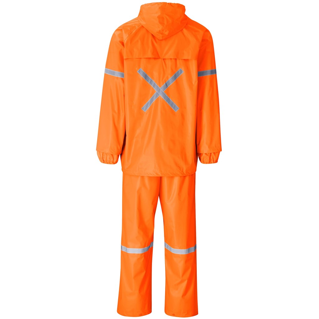 Outdoor Hi-Viz Reflective Polyester/PVC Rainsuit - Orange - Image 3