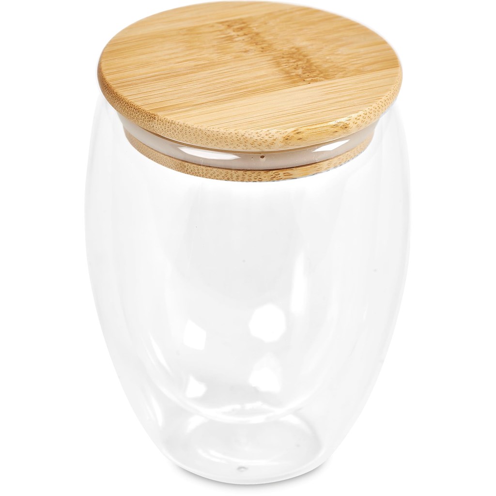 Okiyo Moco Glass & Bamboo Double-Wall Cup - 350ml - Image 8