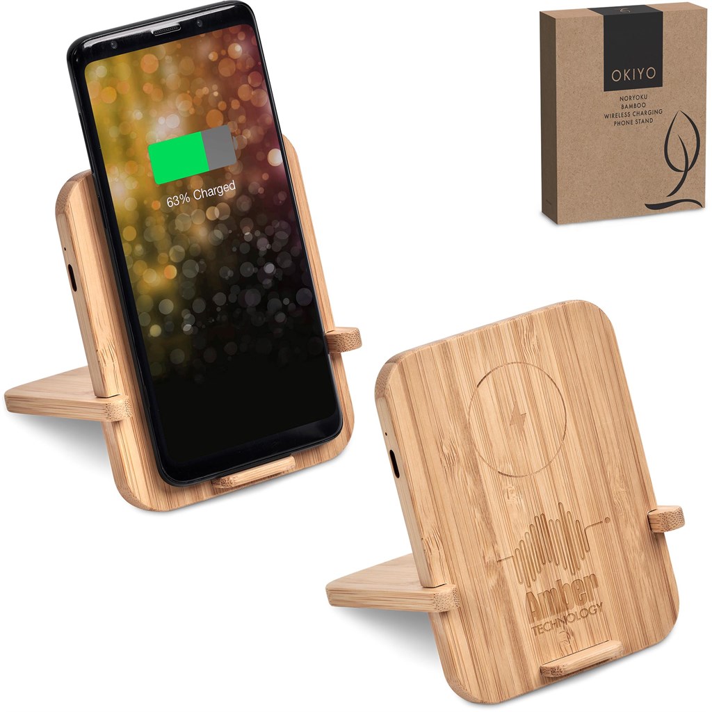 Okiyo Noryoku Bamboo Wireless Charging Phone Stand - Image 15