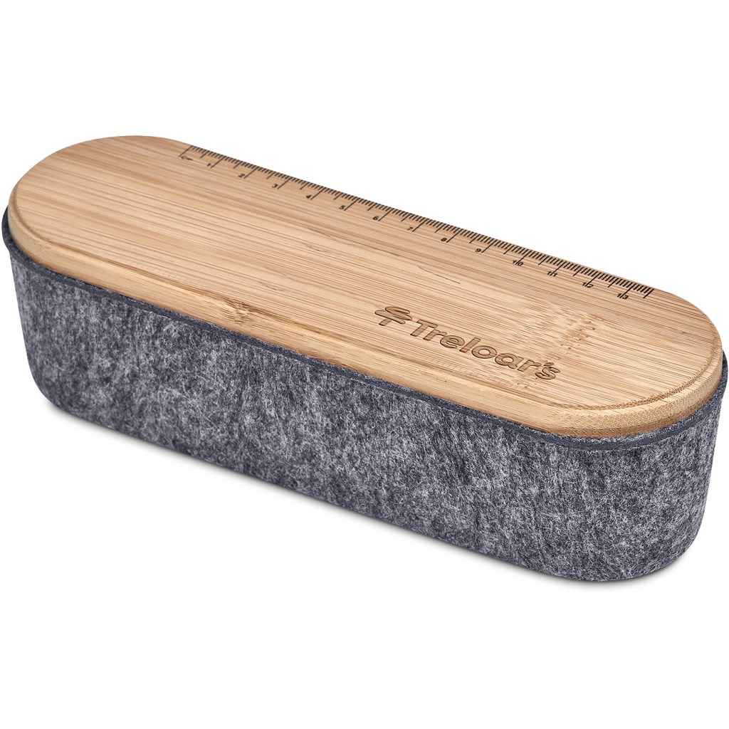 Okiyo Byoga Recycled PET Felt & Bamboo Stationery Case - Image 10