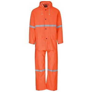 Light Duty Tornado  Hi-Viz Reflective  Rubberised Rainsuit - Orange